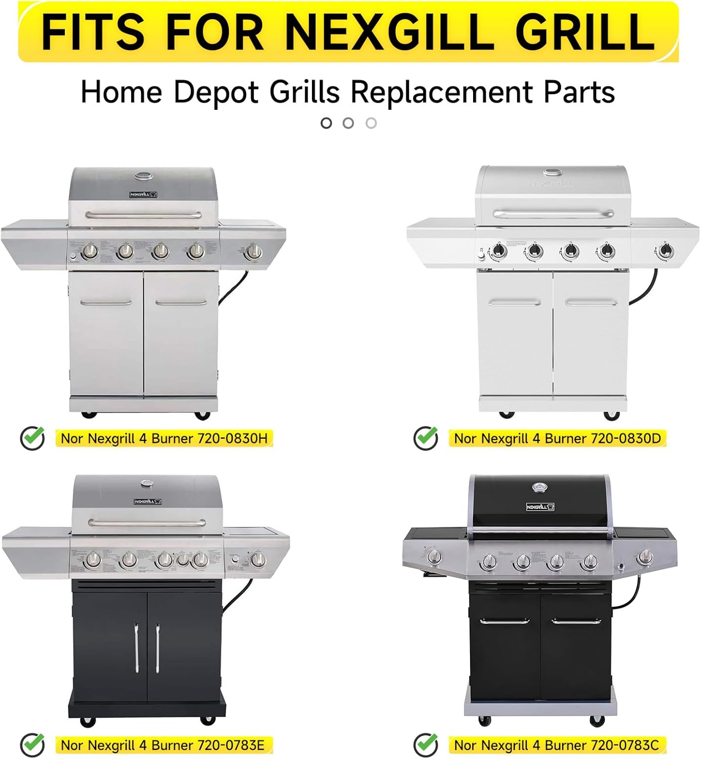 17 inch Stainless Steel Cooking Grates for Home Depot Nexgrill 720-0830H, 720-0830D, 720-0783E, 720-0783C, Heavy Duty Grill Replacement Parts for Kenmore Uniflame GBC981, 2 Pack