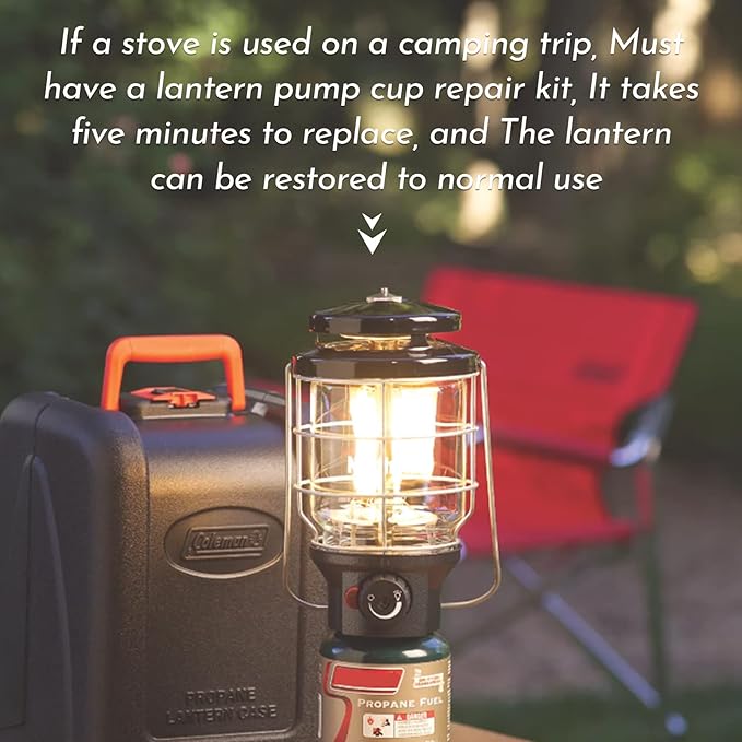 3000005094 For Coleman Lantern Stove Pump Cup Replacement Kit with Leather Pump Cap,Metal Nut and Plastic Cap for Air Seal (Compatible with Coleman Multiple Models)-1 Pack