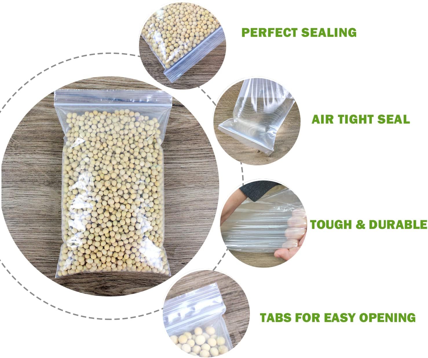 13" X 15" (500 Bags) 2 Mil Clear Reclosable Zip Plastic Poly Bags, 2 Gallons with Resealable Lock Seal Zipper