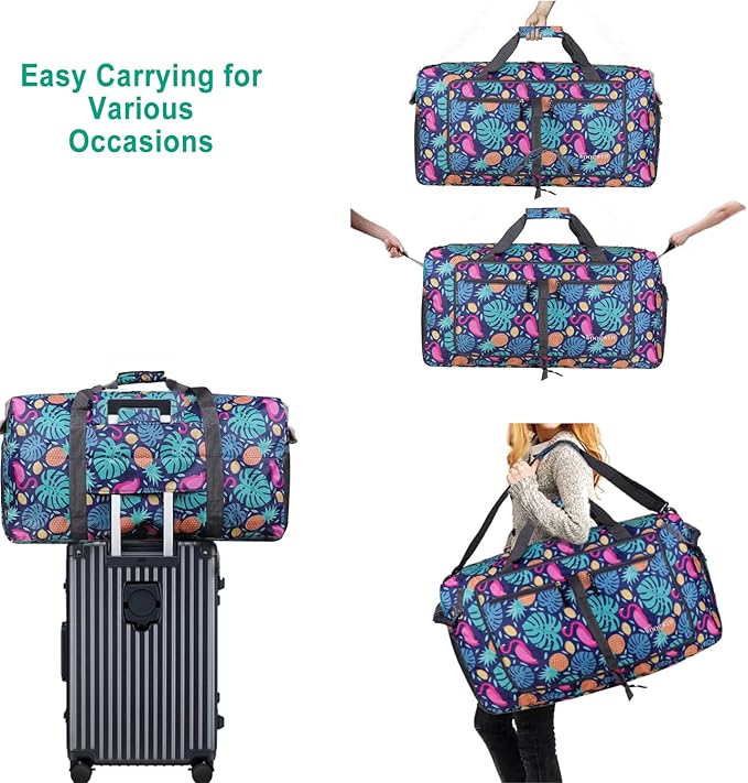 Woogwin Travel Duffel Bag Large Foldable Waterproof Overnight Bag for Beach Swim Bags Pool Sports Gym