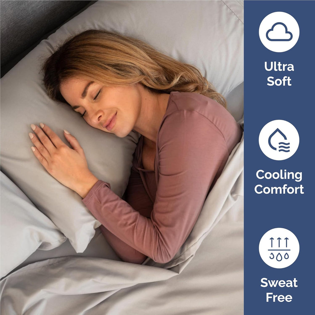 Twin XL Size 3 Piece Sheet Set - Comfy Breathable & Cooling Bed Sheets Set - Hotel Luxury Bedding for Women, Men, Kids, Teens, Boys & Girls - Deep Pockets, Soft, Wrinkle Free - Oeko-Tex - Light Grey