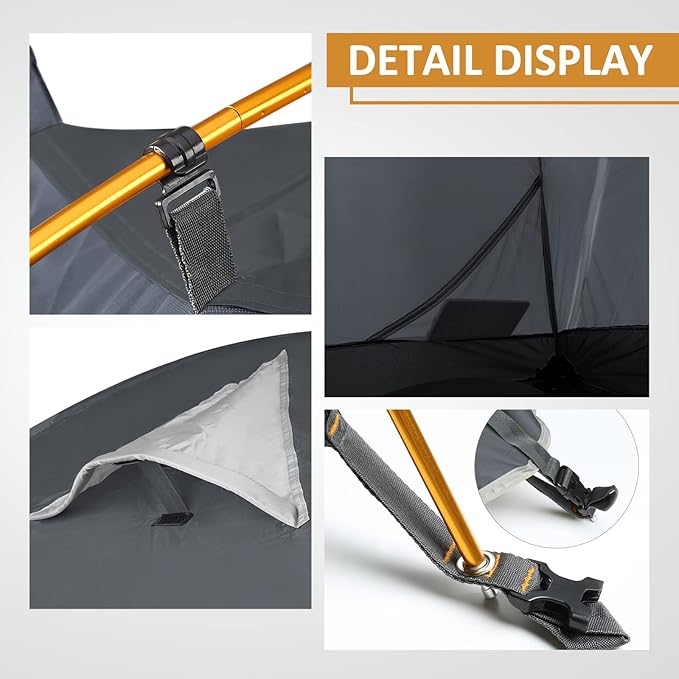 Bessport Camping Tent 1/2 Person Tent Waterproof Two Doors Backpacking Tent Easy Setup Lightweight for Outdoor, Hiking Mountaineering Travel