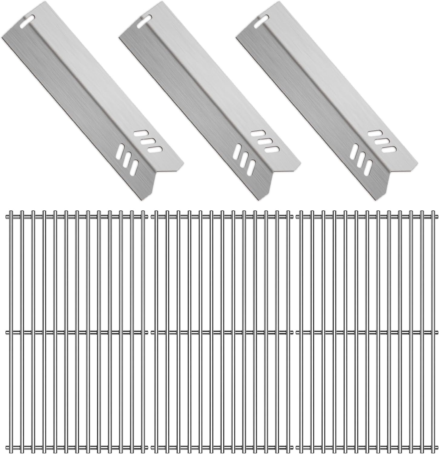 Kalomo Grill Grates Grill Heat Plates Shield Grill Replacement Parts for BBQ Uniflame Grill GBC1030W, GBC1030WRS, GBC1030WRS-C, GBC1134W, GBC1134WRS, Stainless Steel Cooking Grids Accessories
