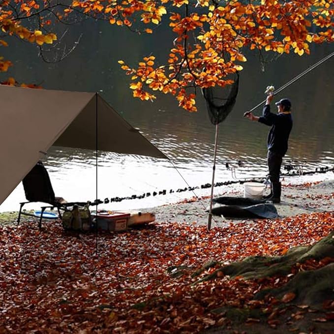 KALINCO Waterproof Camping Tarp Tent Hammock Rain Fly, 10X10FT/10X15FT, Mutifunctional Tent Footprint Lightweight Tarp for Camping, Hiking and Survival Shelter