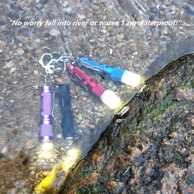 K3 Mini AAA Keychain Flashlight Small Bright Pocket Flashlight 150 Lumens 3 Modes,Multipurpose EDC Flashlight Hat lamp Camp Tablelamp Candle for Dog Walk Emergency Parents Kids Gift