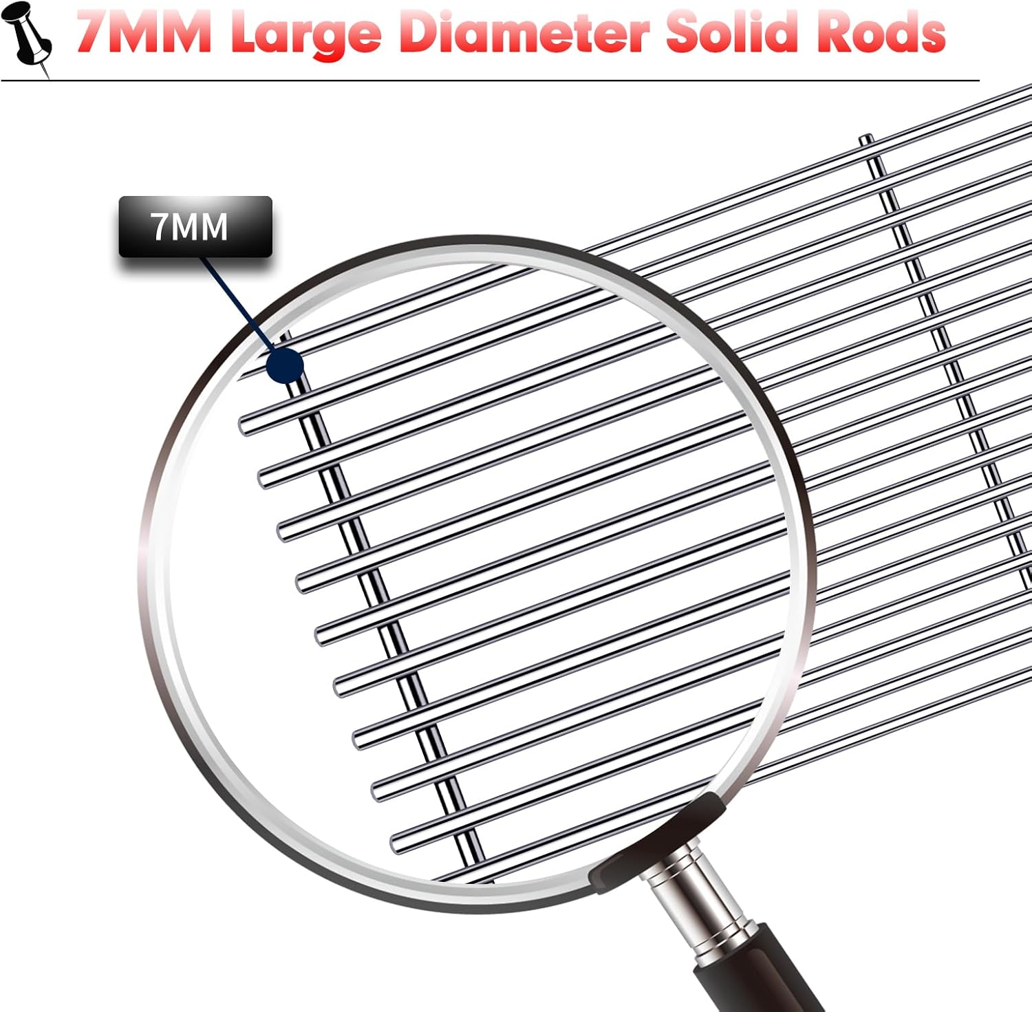 Grill Grates Parts for Weber Genesis Grill 66089, 66097, Weber Genesis II E-410, S-410, E/S-415, E/S-435, LX E/S-440, 18” Stainless Steel Grids BBQ Gas Grill Replacement Parts