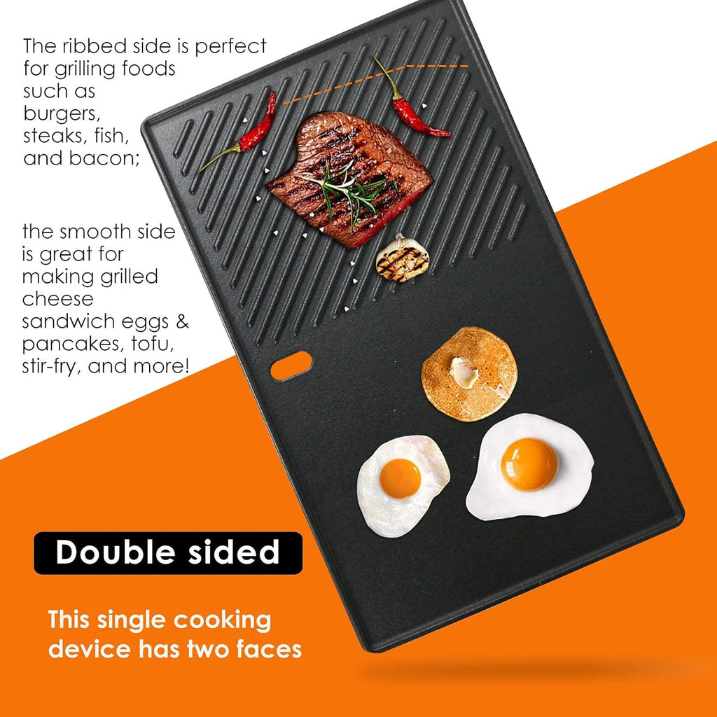 Uniflasy 7637 Grill Cooking Griddle for Weber Spirit I & II 200 Series 17.5 inch Spirit E210 Spirit E220 Spirit S210 Spirit S220 with Front Control Weber Spirit 200 Grill Replacement Flat Cooking Pan