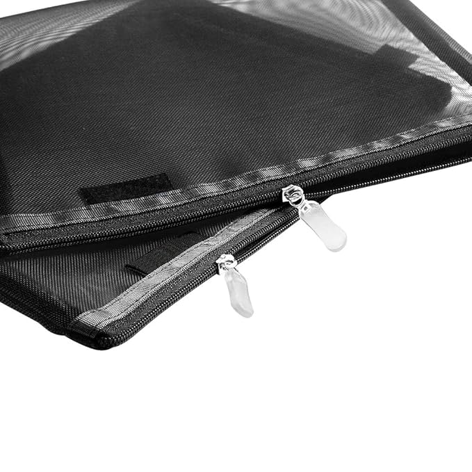 Clear Cosmetic Bags Zip Makeup Mesh Bags Pencil Case Pouch Travel Toiletry Kit Set Storage Case ((6A+5A)*3 Black)