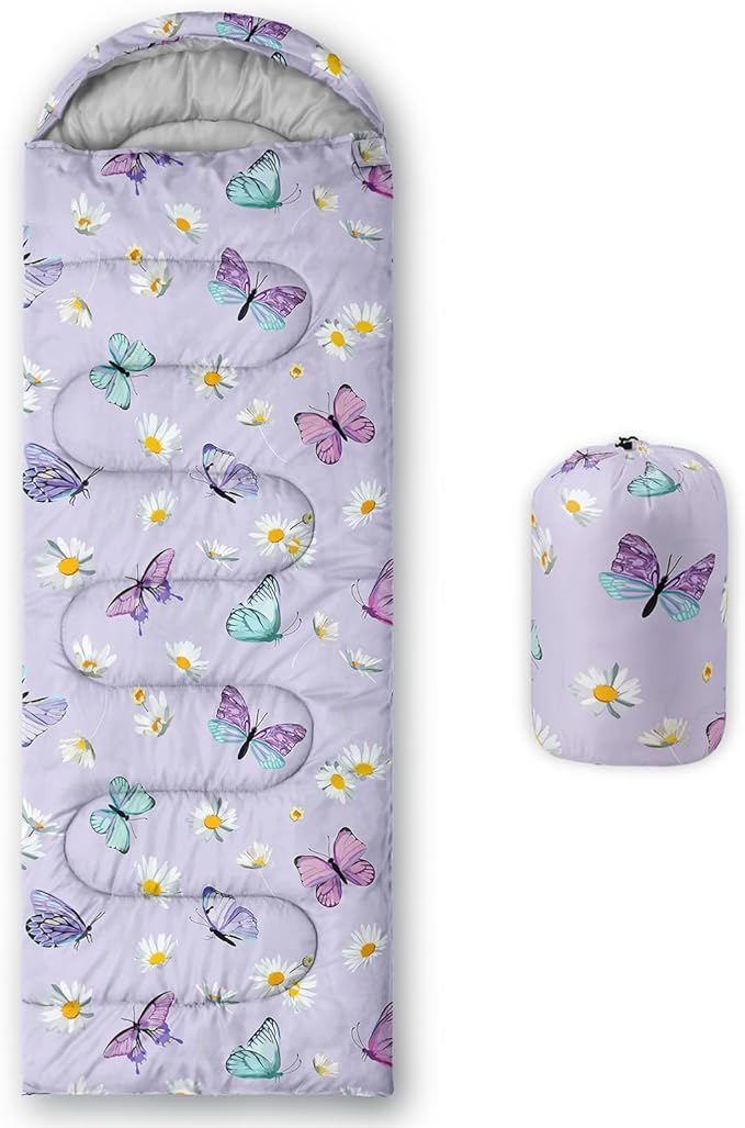 QOOMO Camping Sleeping Bags,3 Season Warm & Cool Weather,Lightweight,Waterproof Sleeping Bags for Adults & Kids,Traveling,and Outdoors,Camping Gear Equipment