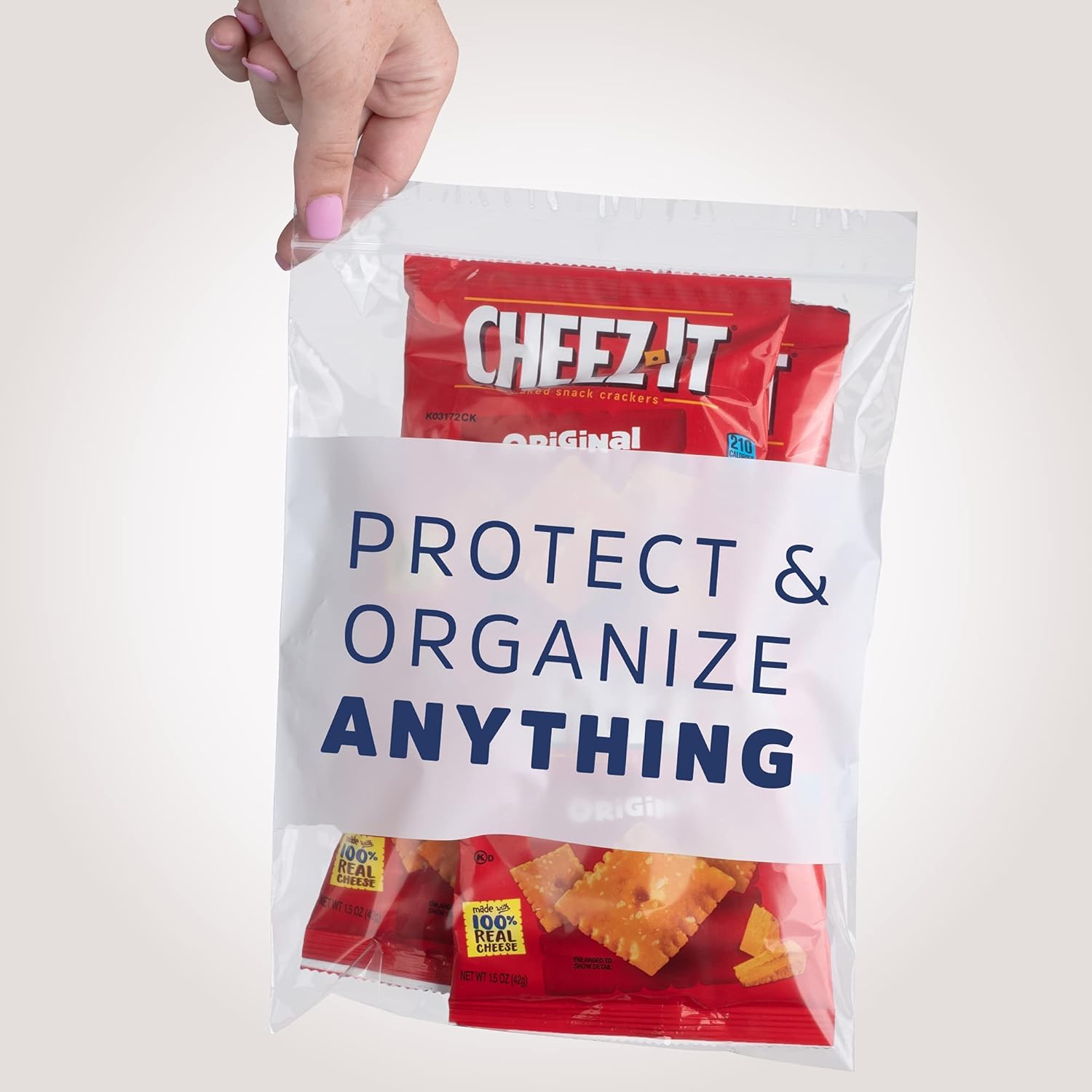 1000 Count, 8" x 10" 1/2 Gallon Zip Bags, 2 Mil Thick Clear Plastic Reclosable Zipper Lock Bags with Write-on White Block, with Resealable Zip Top Lock for Food Storage, Sandwiches & Office Supplies