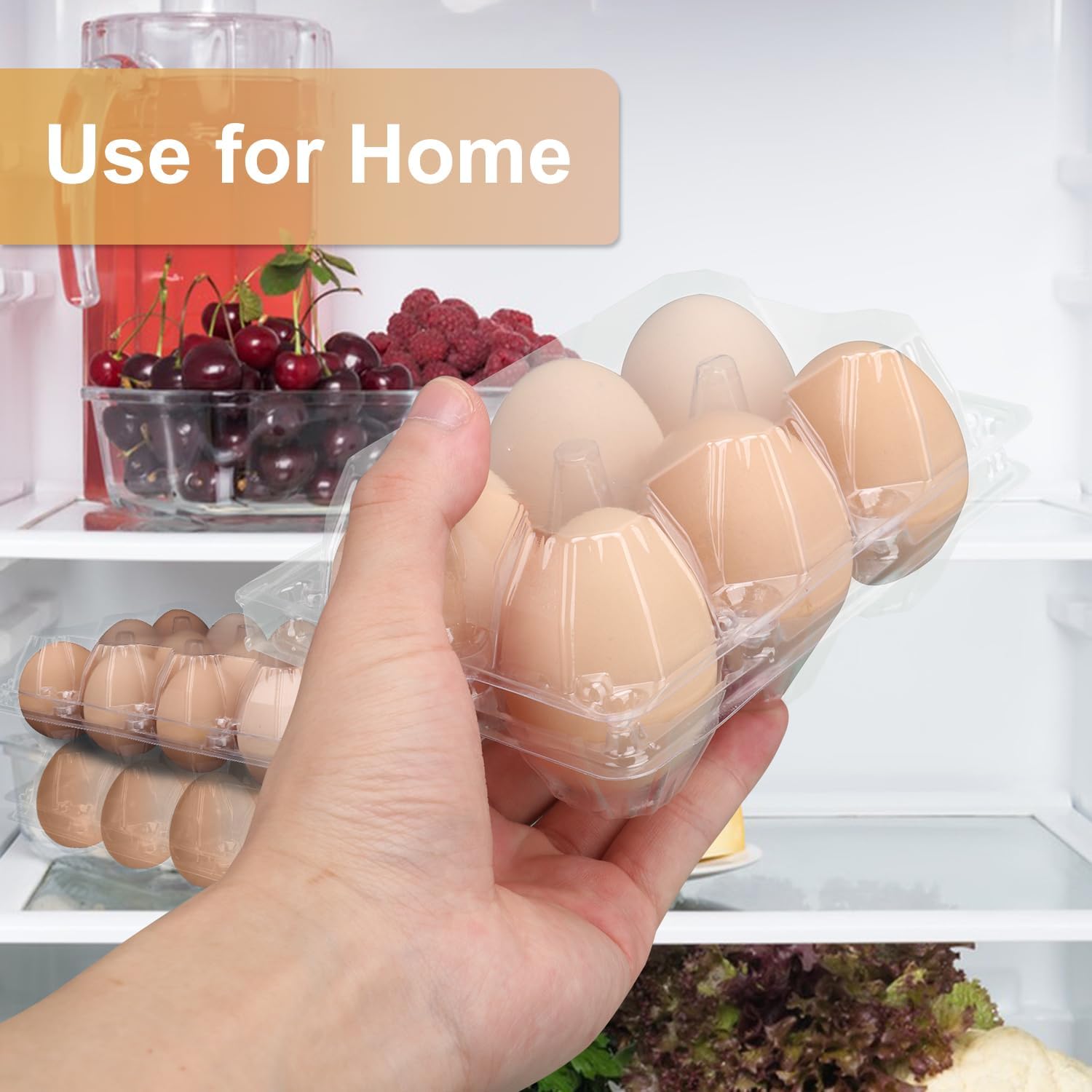 150 Pack Half Dozen Egg Cartons Bulk, 2x3 Clear Plastic Chicken Egg Holders, Egg Tray Carton Holder for Home & Kitchen, Farm & Market Use, Egg Storage Solution, 6 Grids(Medium Size)