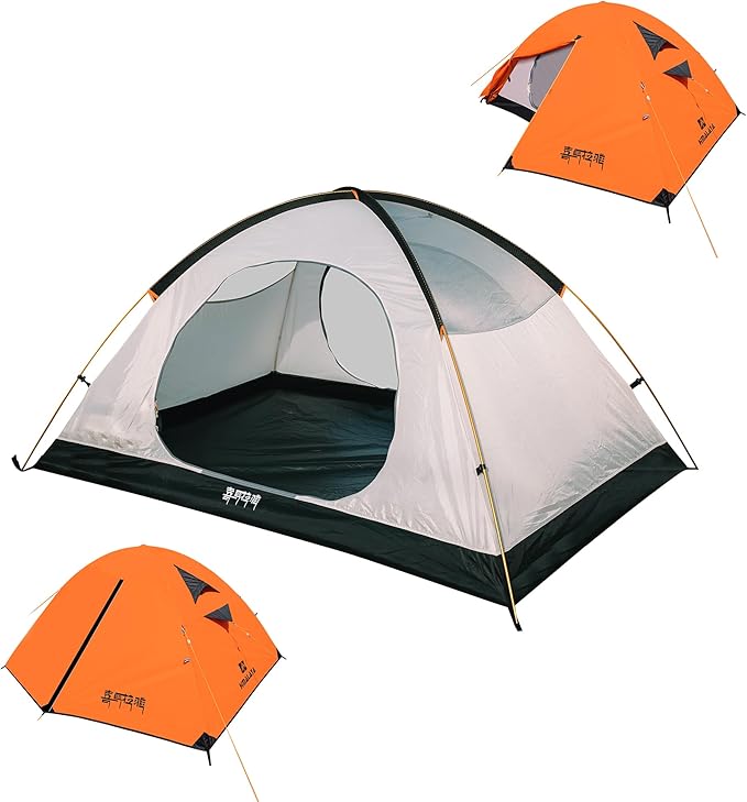 Himalaya 1/2 Person Camping Tent, 4 Season Tent Backpacking Winter Tent Waterproof Windproof Lightweight Portable PU5000 for Outdoor Camping Cold Weather Hiking Mountaineering