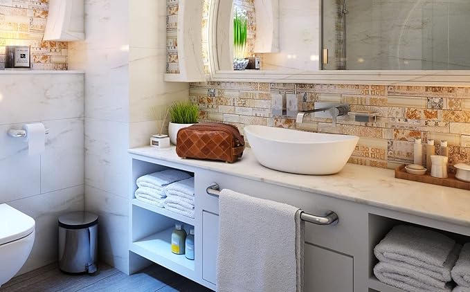 10" Premium Leather Toiletry Travel Pouch With Waterproof Lining | King-Size Handcrafted Vintage Dopp - Kit ~ Gift for Father's Day By Aaron Leather Goods (CM Tan)