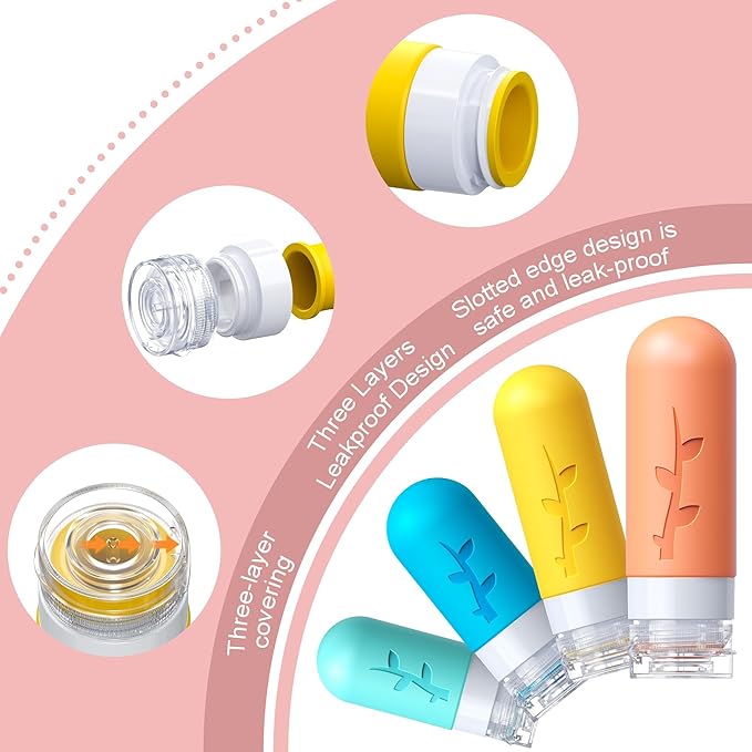 18pack Travel Bottles for Toiletries,TSA Approved Silicone Travel Containers jar for Toiletries,Leak Proof Refillable Liqus Shampoo And Conditioner Travel Essentials toiletry Bottles