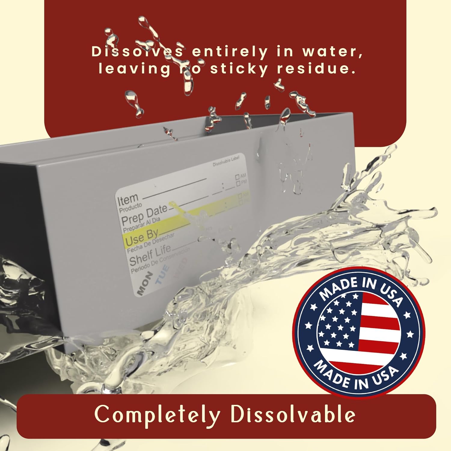 InStockLabels Dissolvable Food Labels - 2” x 3” (2500 Labels) - Rotation Food Stickers for Kitchen & Restaurant Supplies - Ideal for Jar, Containers and Freezer Storage, Kitchen Stickers