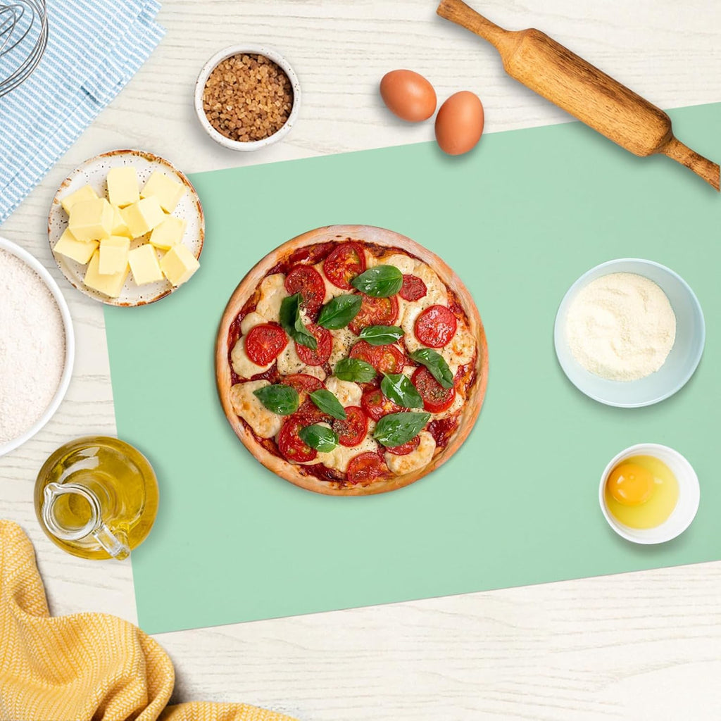 Silicone Mat Heat Resistant Mats for Countertop, Large Silicone Mats for Crafts Kitchen Counter Workbench Table protector, Size 36x24 inches Thick 2mm,Rolled Package,Light Green