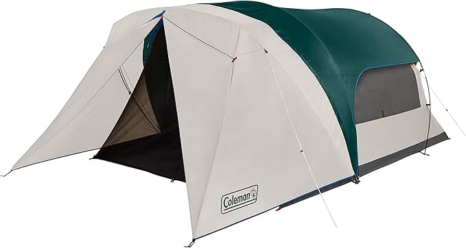 Coleman Cabin Camping Tent with Screened Porch 4/6 Person Weatherproof Tent with Enclosed Screened Porch Option Includes Rainfly Carry Bag Extra Storage and 10 Minute Setup