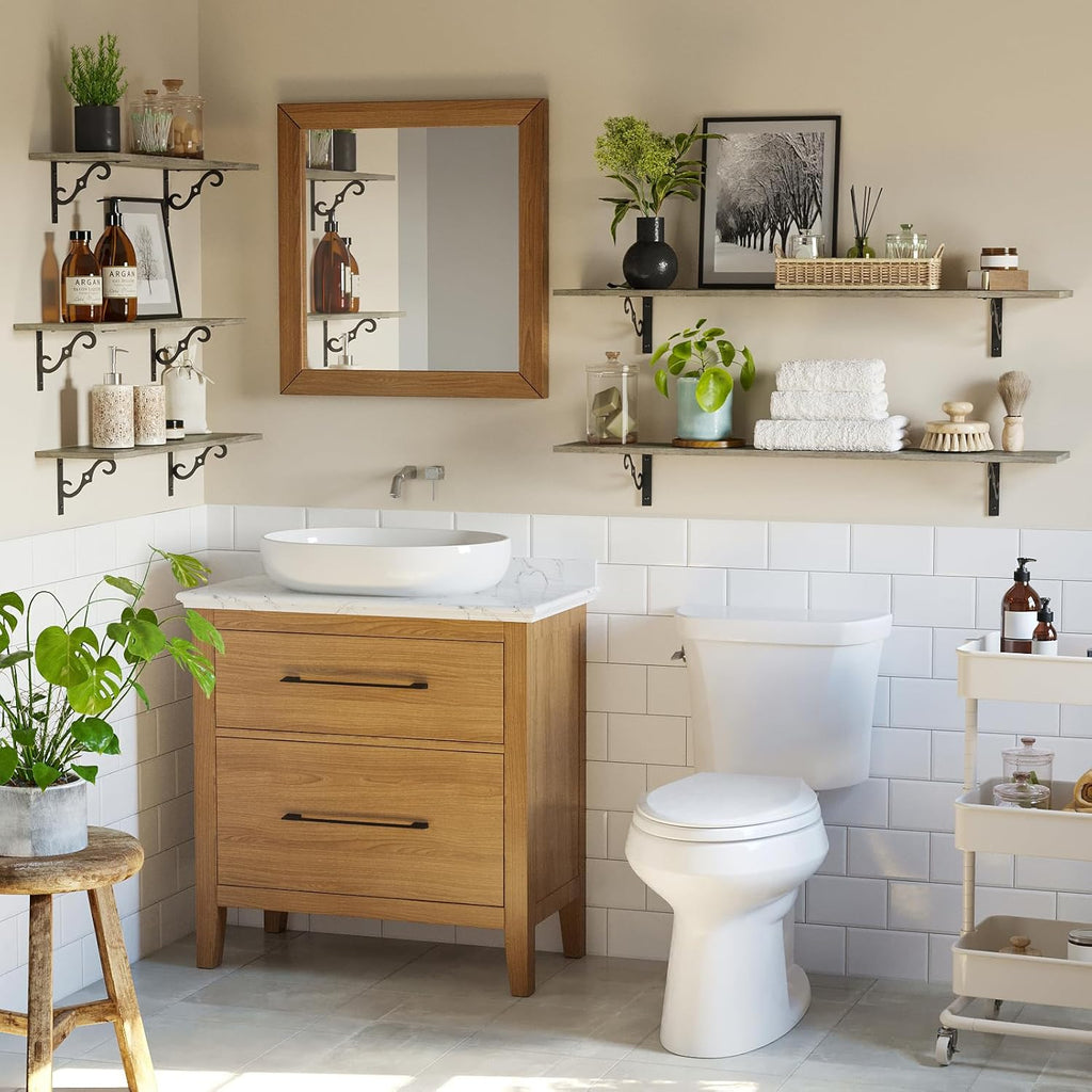 DINZI LVJ Long Wall Shelves, 47.3 Inch Large Floating Shelves Set of 2, Wide Display Shelf Wall Mounted with Brackets, Easy Hanging for Living Room, Toilet, Office, Bedroom, Gray Wash