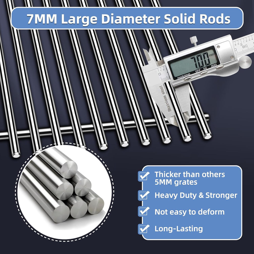 Stainless Steel Grill Grates for Weber Genesis ii Grill Parts 66032 Porcelain Enameled Flavorizer Bars Heat Deflector for Weber Genesis ii E-310 E-315 E-335 S-335 300 Series GS4 Grill Parts