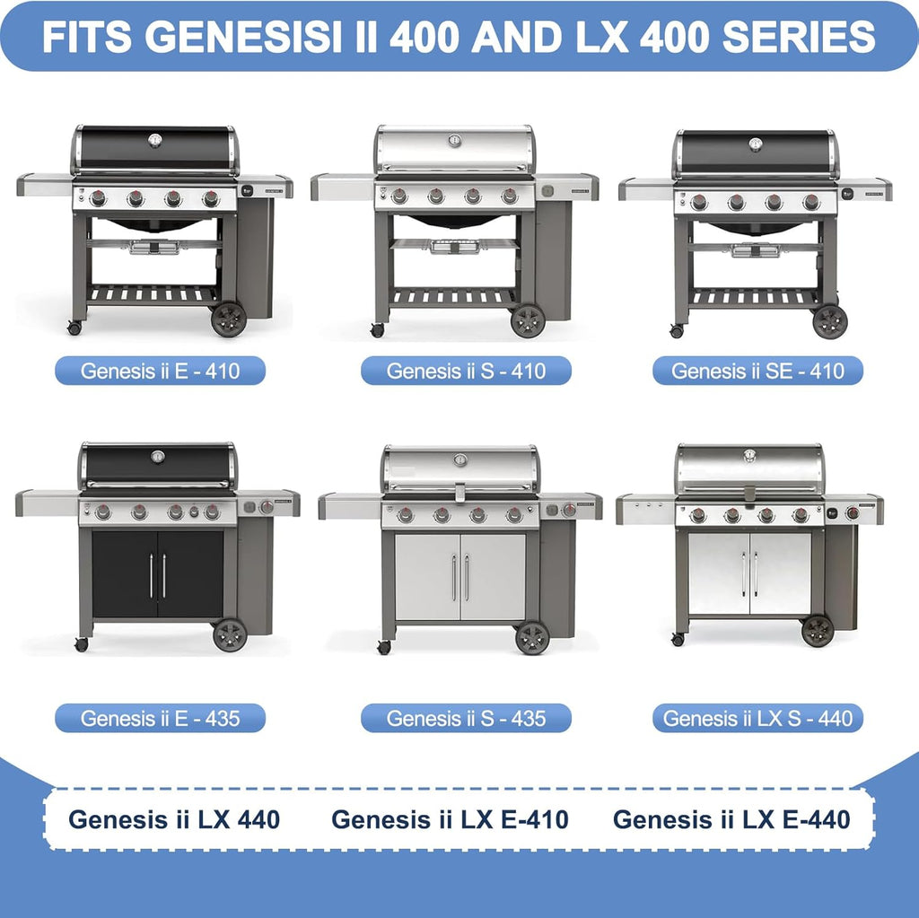 66097 Grill Grates with Grill 66041 66796 Flavorizer Bars Heat Deflectors for Weber Genesis II Grill Parts, E-410, S-410, Genesis II LX E-440, S-440,Porcelain Heat Plate Deflectors