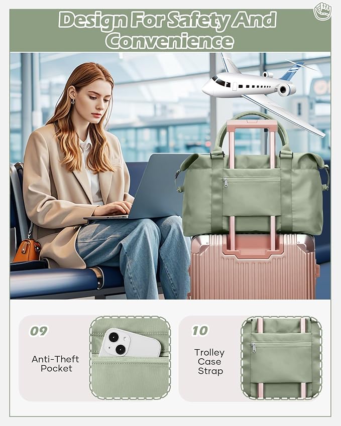 Gym Bag Womens,Travel Duffel Carry on Bag Sport Tote Bag Weekend Overnight Bag