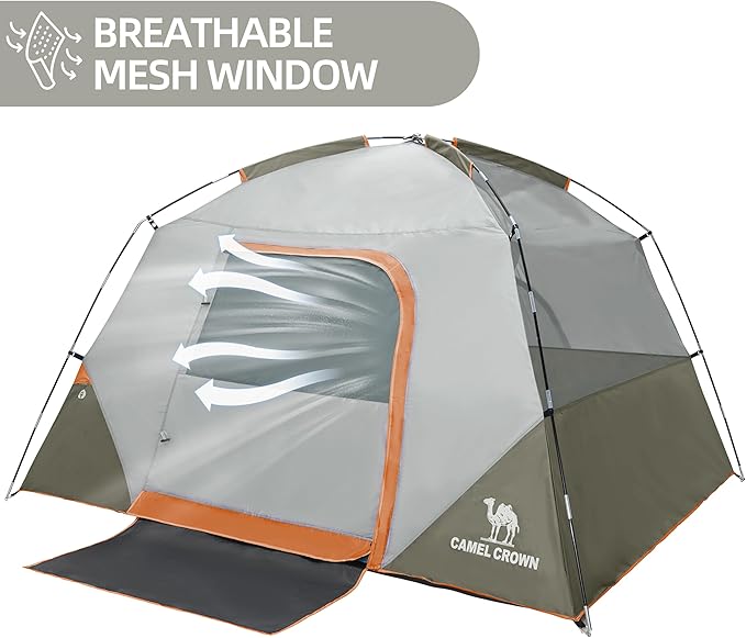 CAMEL CROWN Tents for Camping 4/8 Person Waterproof Quick Setup Folding Outdoor Backpacking Tents 4 People Family Hiking