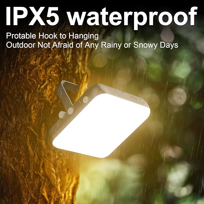 10000mAh LED Camping Lantern Rechargeable, 1000LM Camping Light with 4 Light Modes, 1/4" Screw Adapter, IPX5 Waterproof Camping Essentials for Emergency Outages, Hurricane, Hiking, Outdoor