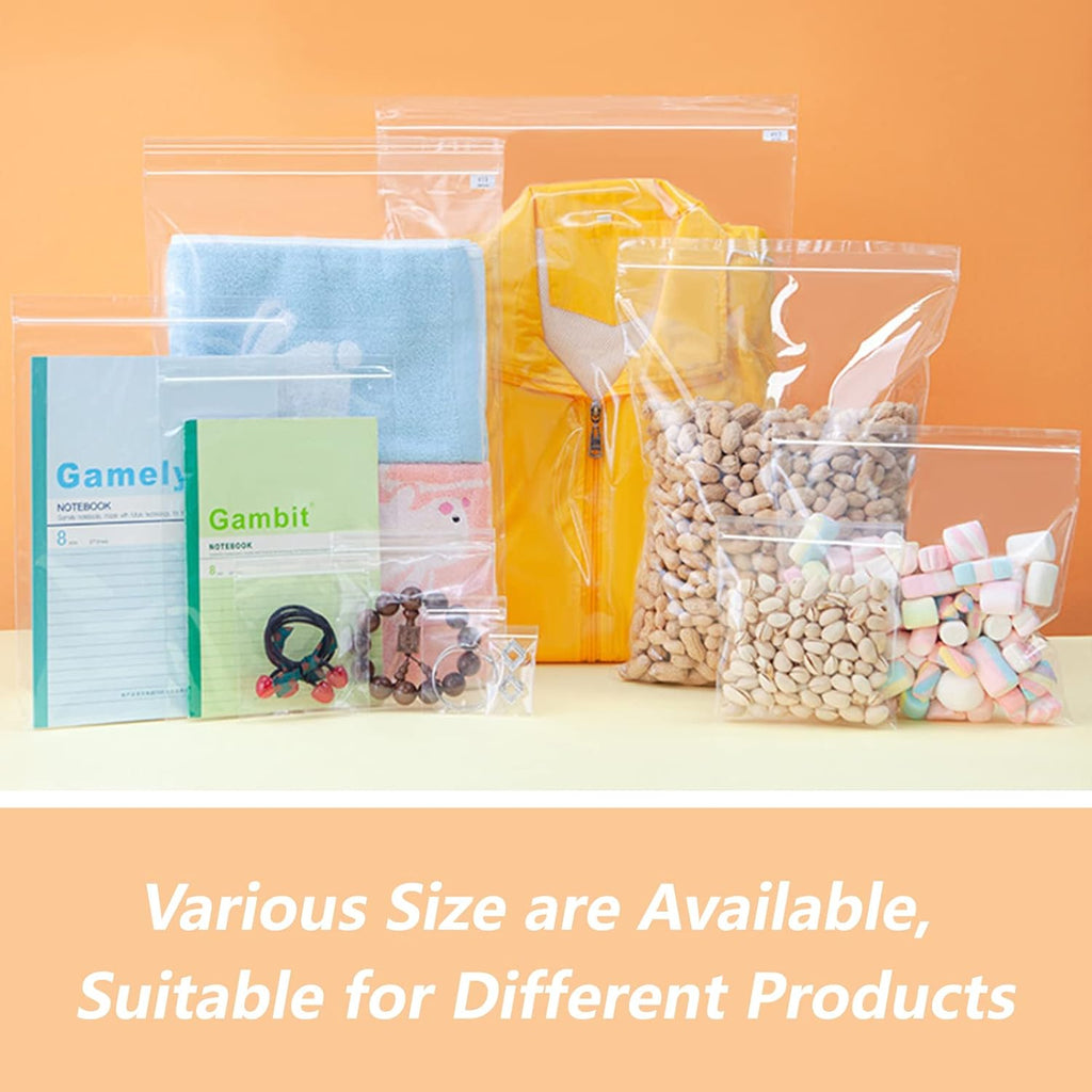 13" x 15"(1000 Count) Large Zip Poly Bags - Clear Plastic Reclosable Storage Zipper Bags 2 Mil for Clothing, T-Shirts, Pants