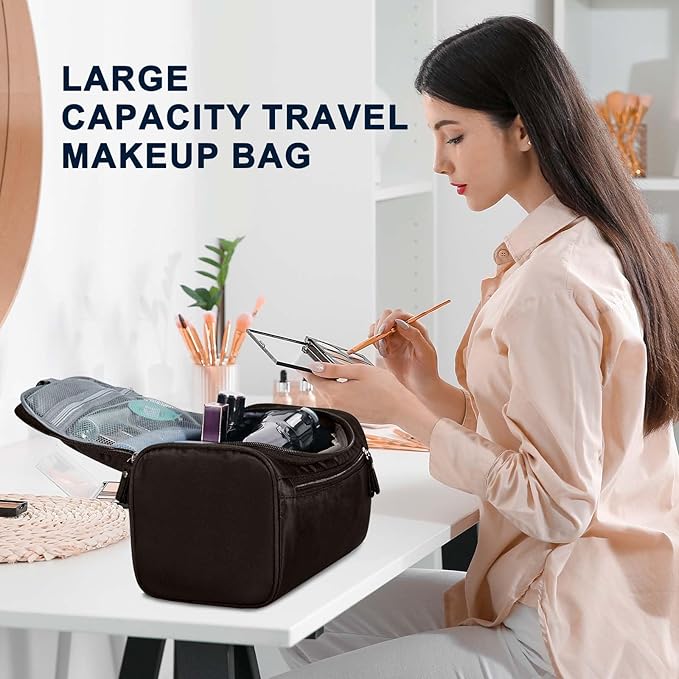 Hanging Toiletry Bag for Women and Men Traveling Makeup Large Capacity Cosmetics Portable Dopp Kit Storage Organizer Bag with Hanging Hook for Toiletries Brushes Shaving Tools