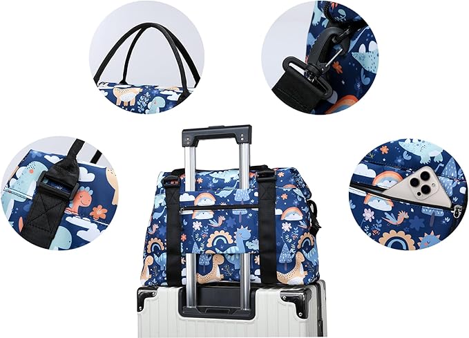 Travel Duffle Bag Weekender Overnight Bag Gym Tote Bag with Wet Pocket for Women Girls Workout Duffel Bag Water Resistant (B-Unicorn)