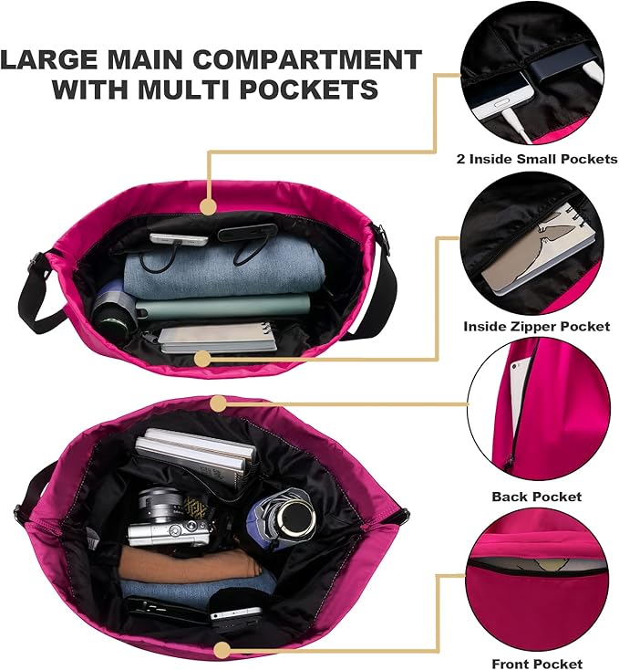 Peicees Waterproof Drawstring Sport Bag Lightweight Sackpack Backpack for Men and Women