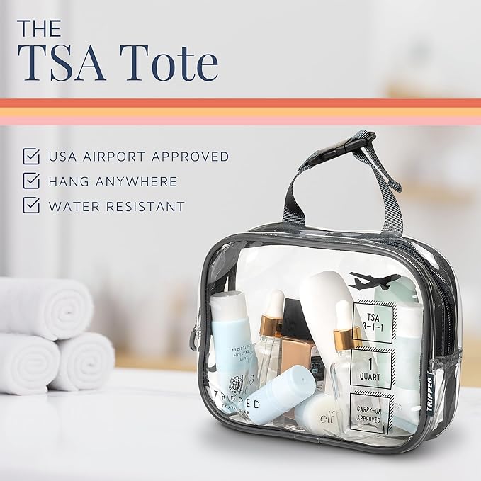 Toiletry Bag Kit Set: Hanging Travel Toiletry Bag + 311 TSA Cosmetic Liquid Bag + Ultralight Accessory Organizer Pouch