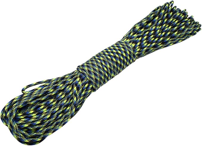 100ft Type III 7 Strand Core Paracord 550 Parachute (55# Blue+Green Camo)