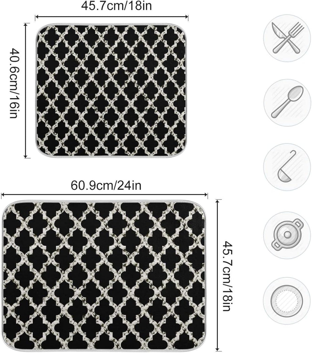 senya Super Absorbent Dish Drying Mat, Microfiber Fast-Drying Dish Mat, 24 x 18, Kitchen Dish Drying Pad, Geometry Texture Classic Modern g295080350p523c558s1114