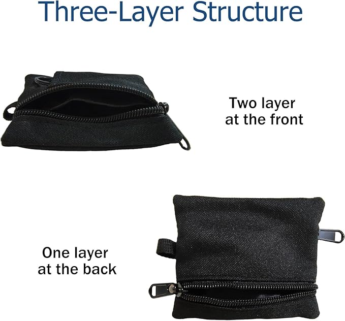 3 Pack Tactical EDC Keychain Pouch with Upgraded D-Ring - Military Mini Molle Utility Organizer for Outdoor, Hiking, Camping, Belt Gear, Zipper Pocket Bag