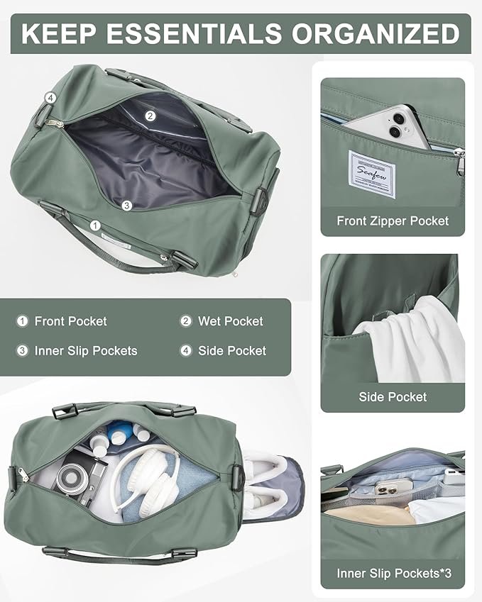 Gym Bag Womens,Travel Duffel Carry on Bag Sport Tote Bag Weekend Overnight Bag