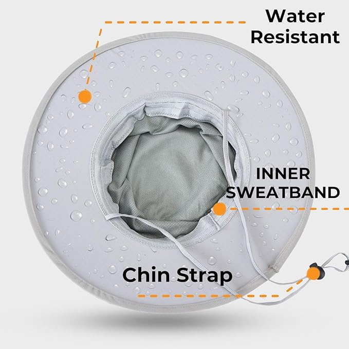 Flammi Mosquito Net Hat Safari Hat UPF 50+ Sun Protection Boonie Hats for Men with Neck Flap Fishing Hiking Hat for Men/Women