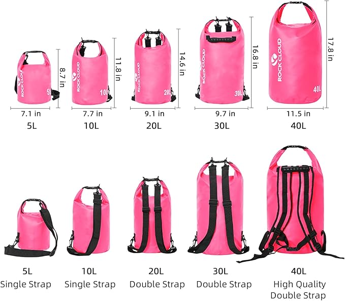 ROCK CLOUD Dry Bag Waterproof 30L Dry Sack for Kayaking Rafting Boating Beach Surfing Swimming Canoe Camping Hiking Fishing Ski