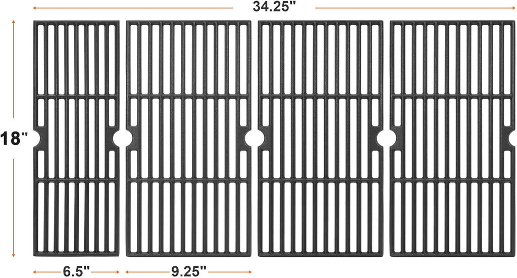 DELSbbq Cast Iron Grill Grates for Charbroil Performance 6 Burner Grills 463245917 463238218 463276517 463276617 463277918 466245917, Cooking Grids Replacement for G470-0002-W1 G470-0003-W1