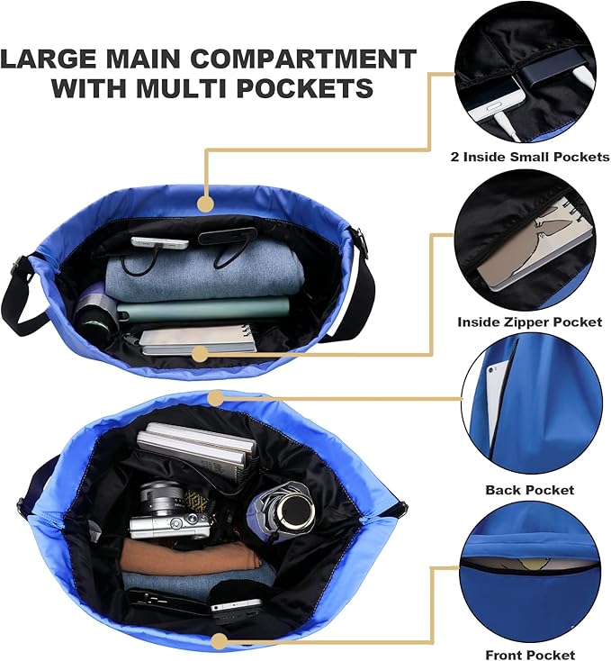 Peicees Waterproof Drawstring Sport Bag Lightweight Sackpack Backpack for Men and Women