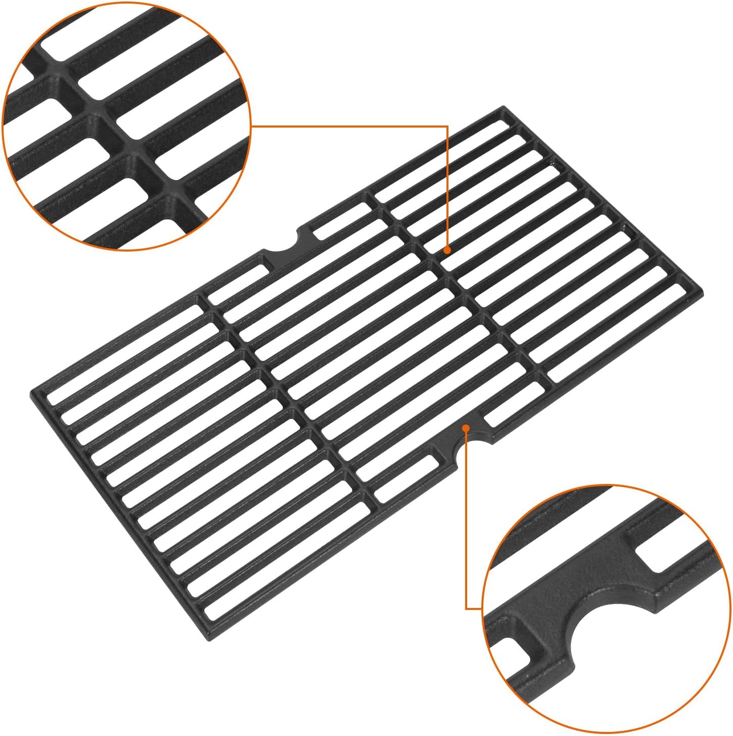 DELSbbq Cast Iron Grill Grates for Charbroil Performance 6 Burner Grills 463245917 463238218 463276517 463276617 463277918 466245917, Cooking Grids Replacement for G470-0002-W1 G470-0003-W1
