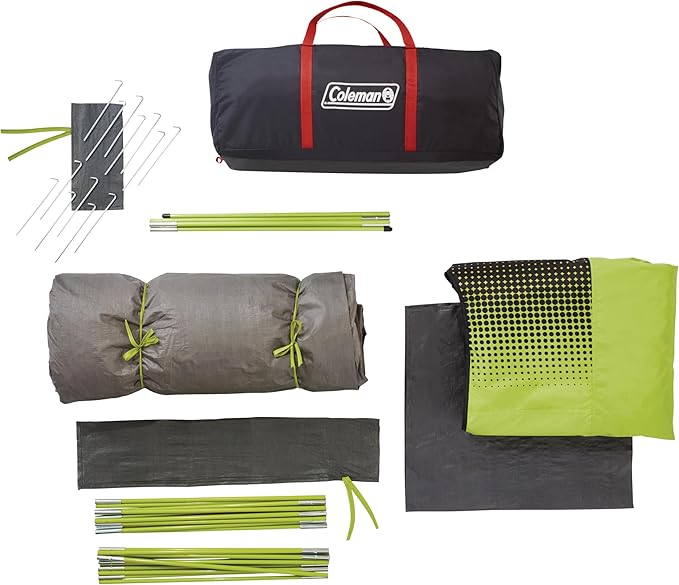 Coleman Sundome Dark Room 4/6 Person Tent, Blocks 90% of Sunlight to Keep Inside Cool, Weatherproof Tent with Rainfly Sets Up in Minutes