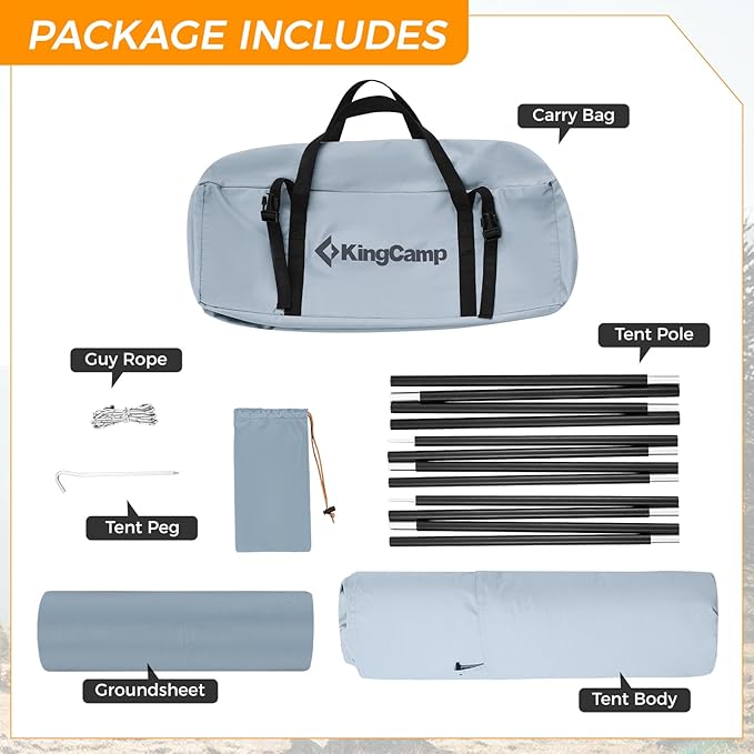 KingCamp Hot Tent, Lightweight Waterproof & Windproof Tipi Hot Tents with Stove Jack for Outdoor Camping