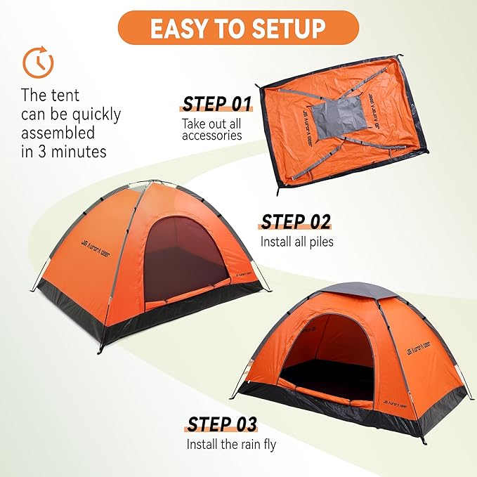 2 Person Camping Tent 4 Person Tents for Camping Windproof Tents for Camping Hiking Backpacking Traveling 2/3/4 Family People Tents for Camping Portable Tent with Carry Bag