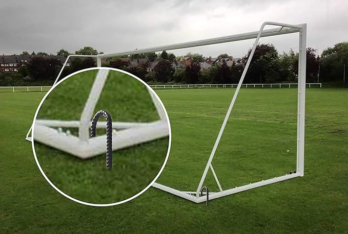 16" Ground Rebar Stakes Heavy Duty J Hook Ground Anchors, 5/16 inch Curved Steel Tent Stakes Anti Rust Steel Ground Stakes for Chain Link Wire Fencing, Pack of 40, Black