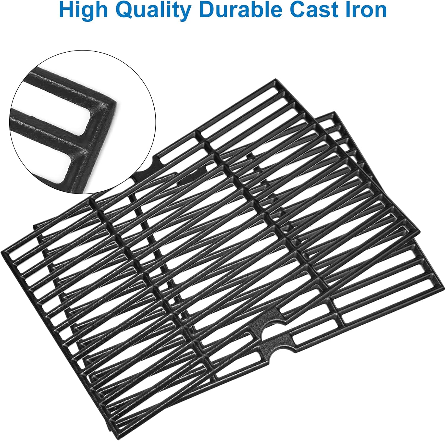 Uniflasy Cast Iron Cooking Grates for Dyna glo DGH474CRP DGH483CRP DGF493BNP DGF493PNP-D DGB495SDP DGB495SDP-D DGB493SPB DGB463CNP DGB494SPB 70-01-911 70-02-656 Cooking Grid Replacement Part Kit