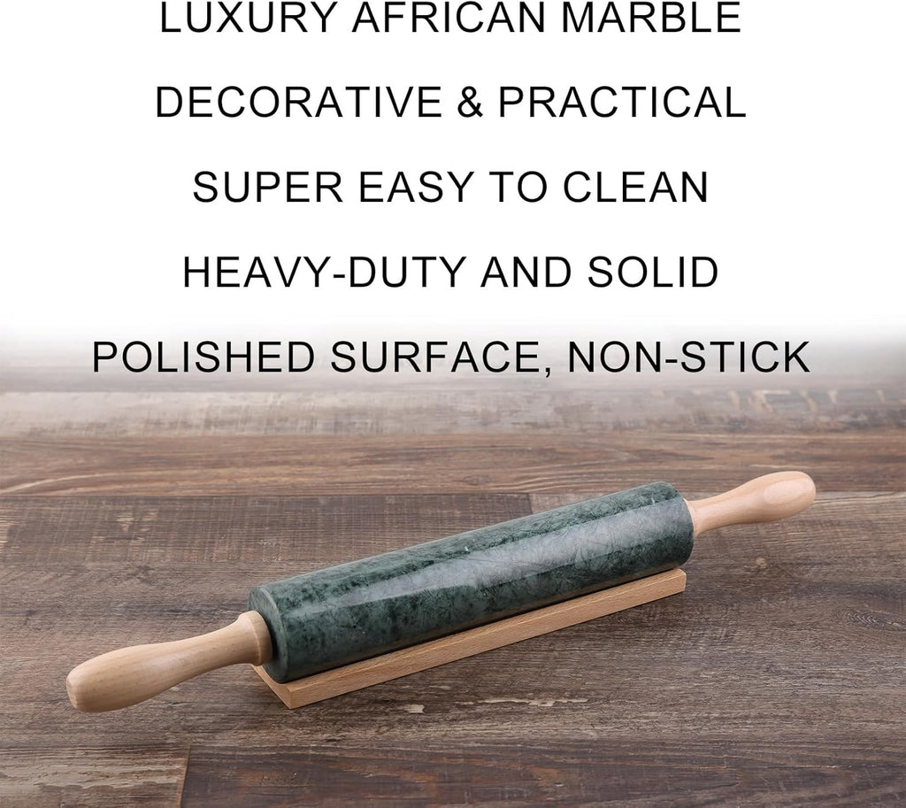 Koville Marble Rolling Pin, Non-Stick Stone Dough Roller, Rolling Pin for Baking,Pasta, Dumpling, Ravioli, Fondant,Pie Crust, Kitchen Baking Pastry Tools