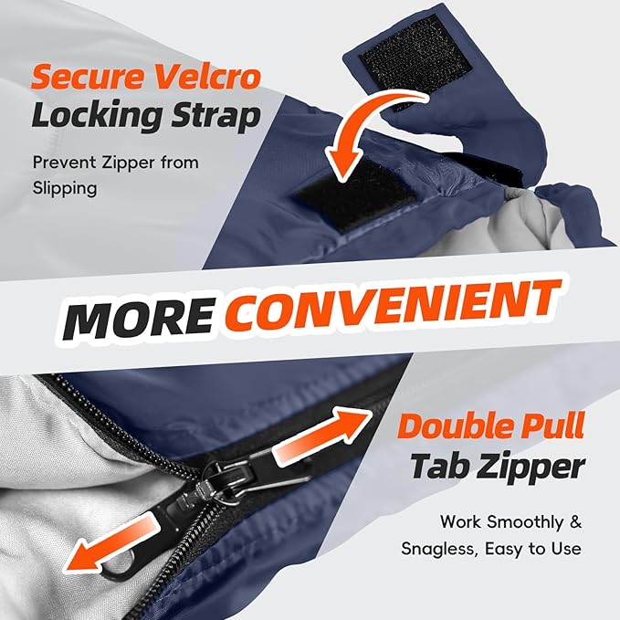 MEREZA Sleeping Bags XL for Adults Cold Weather Mens Large Wide Sleeping Bag for Big and Tall Girls Boys with Compression Sack for Camping Backpacking Warm & Cool Weather