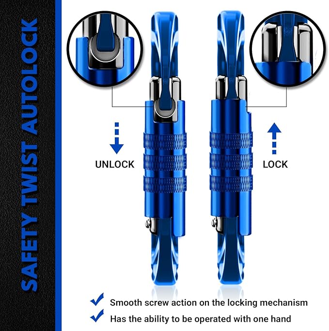 12kN (2697 lbs) Heavy Duty, Locking, Auto Locking, Wiregate Carabiner Clips, for Securing Pets, Outdoor, Camping, Hiking, Hammock, Dog Leash Harness, Keychains