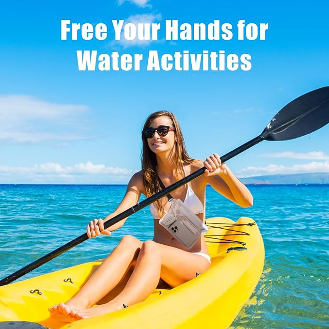 F-color Waterproof Fanny Pack - Waterproof Phone Pouch with Waist Strap - Cruise Essentials 2025 Must Haves Waterproof Pouch Dry Bag Keep Phone Valuables Safe for Beach Kayaking Boating Fishing